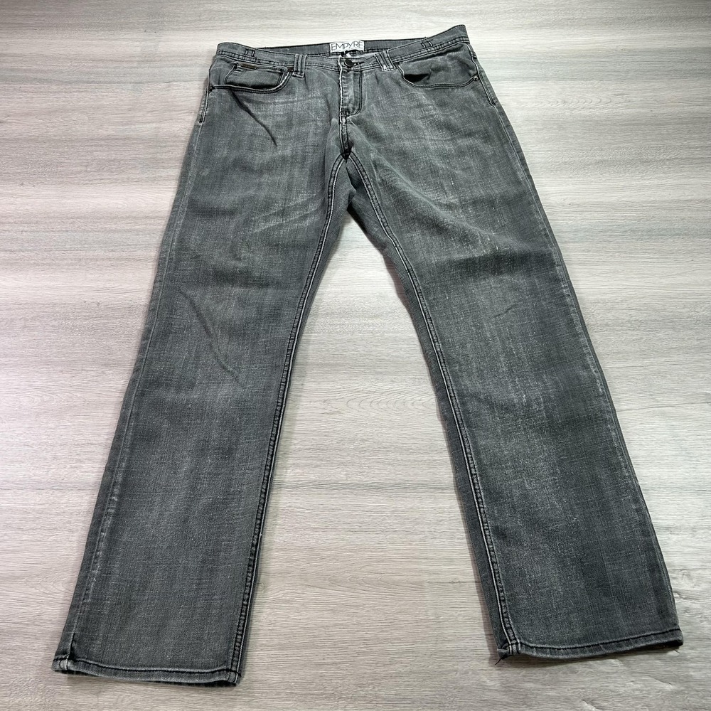 Empyre Jeans Mens 34x31 Slim Fit Straight Leg Stretch Denim Distressed Pants